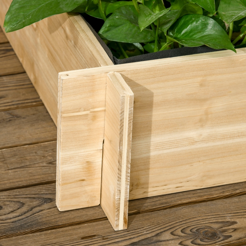 Best 3 Tier Garden Planters with Trellis for Vine Climbing, Wooden Raised Beds, 95x95x110cm, Natural Tone - Image 9