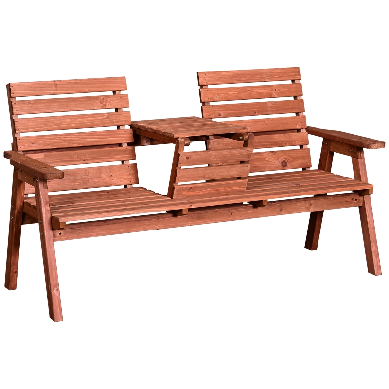 Best Fir Wood Convertible 2 to 3 Seater Outdoor Garden Bench Wood Tone - Image 10