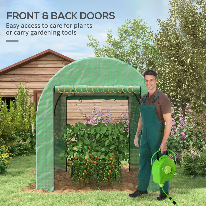 Best 180 x 180cm Walk-In Polytunnel Greenhouse - Green - Image 5
