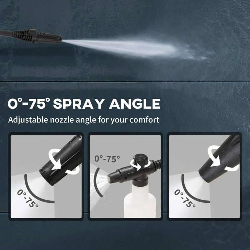 DURHAND 1800W High Pressure Washer, 150 Bar Pressure, 510 L/h Flow, High-Performance Portable Power Washer Jet Wash Cleaner with 6M Hose and Hose Reel for Garden, Car, Furniture, Yellow - Image 5