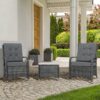 Best 2-Seater Rattan Table Chair Bistro Garden Furniture Set Wicker Table Outdoor Patio - Image 11