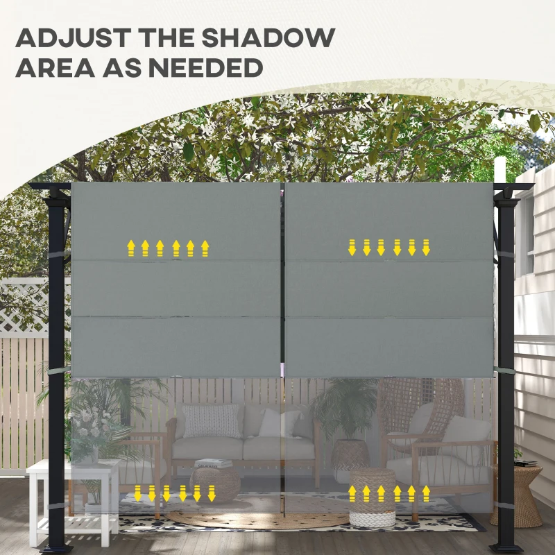 Best 2 Pcs UV Protection Pergola Replacement Canopy, Pergola Shade Cover, Easy to Install, for 3 x 3(m) Pergola, Dark Grey - Image 7