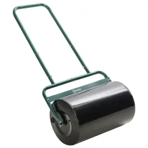 Best 38L Fillable Cylinder Steel Lawn Roller - Dark Green