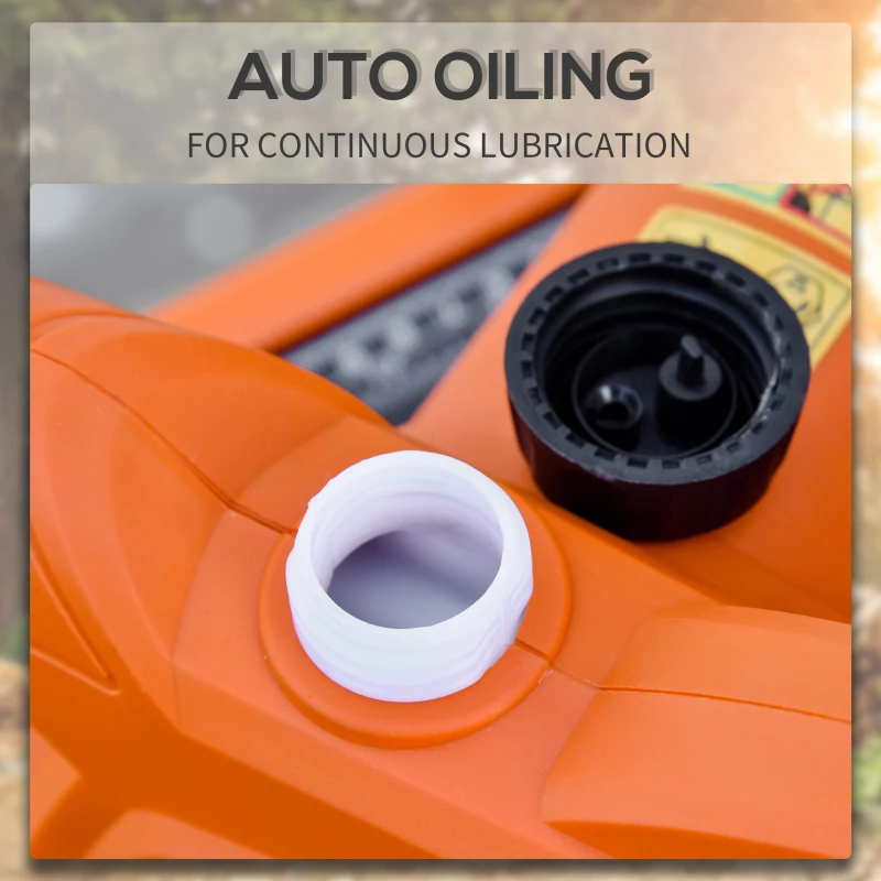 DURHAND Aluminium Electric Chainsaw with Double Brake Protection and Blade Cover, 2000 W, 40 cm, for Wood, Trees and Branches, Orange - Image 5