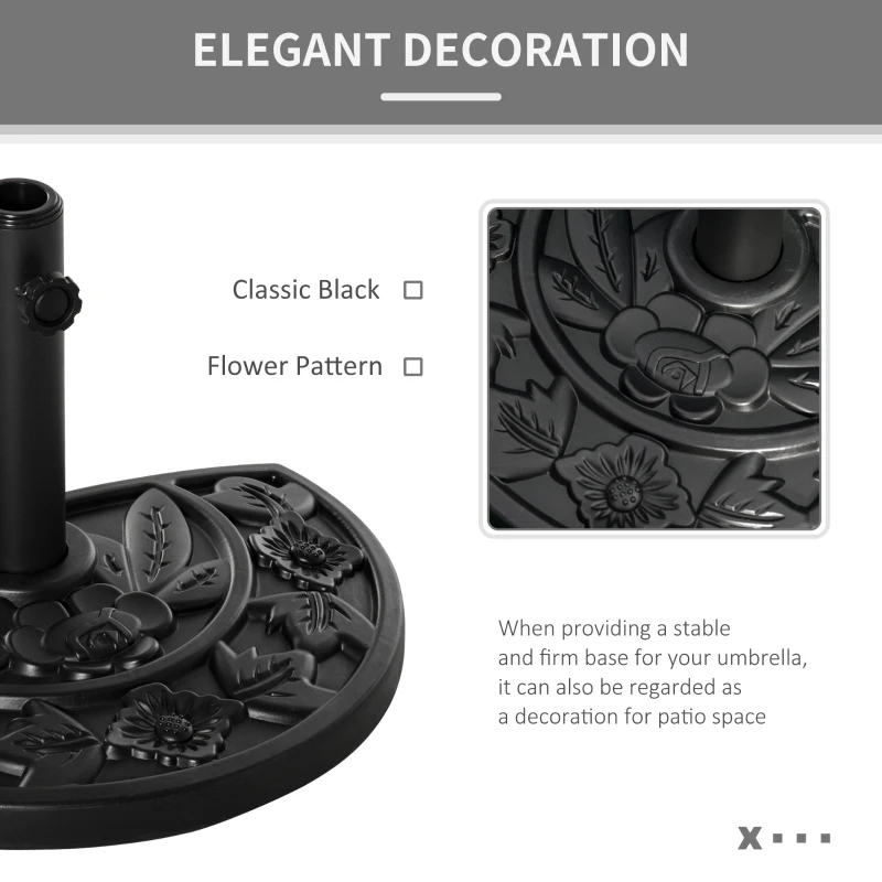 Best 9kg Cement Concrete Half Round Parasol Base Umbrella Stand Garden Outdoor Accessories - Adjustable Coupler Suitable Umbrella Rod: Φ3.5cm, Φ3.8cm, Φ4.8cm - Image 5