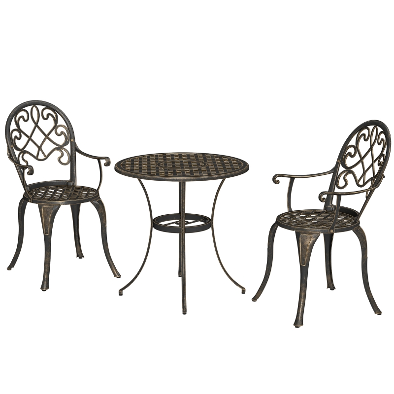 Best Three-Piece Elegant Aluminium Garden Set - Bronze Tone - Image 11
