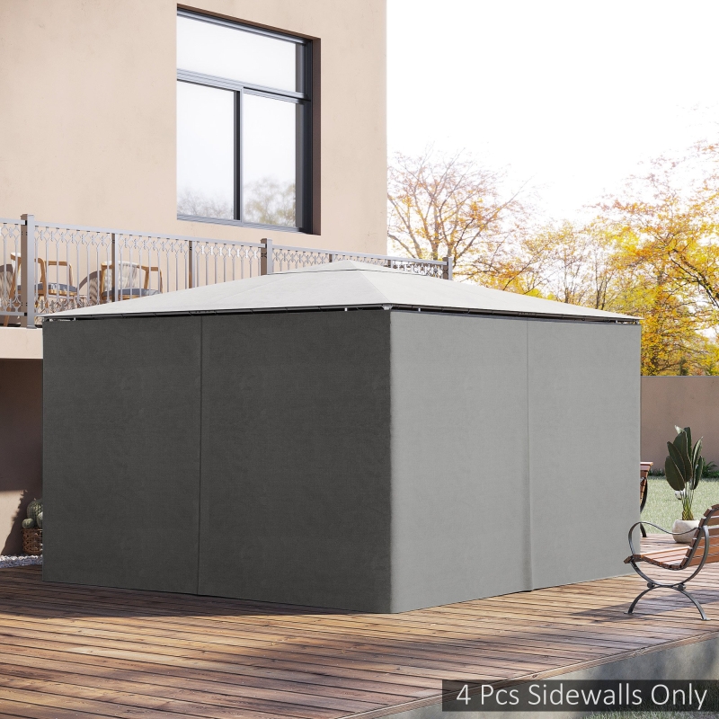 Best 4 Pack Replacement Gazebo Curtains Privacy Panel for Most 3 x 4m Gazebo Canopy Pavillion Outdoor Shelter Sidewalls Accessories Light Grey - Image 10