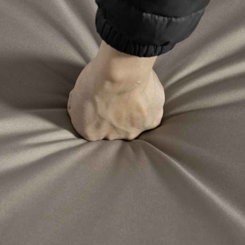 Best 4 PCS Outdoor PE Rattan Sofa Set, Patio Twin Wicker Aluminium Frame Conversation Furniture w/ Adjustable Wood Grain Plastic Table-top Table & Thick Cushion for Garden, Backyard, Lawn, Khaki - Image 8