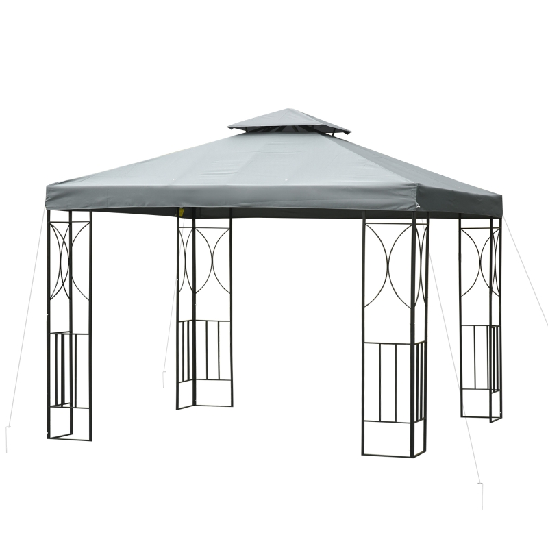 Best 3 x 3 m Garden Gazebo Double Roof Marquee Patio Wedding Party Tent Canopy Shelter with Sidewalls, (Dark Grey) - Image 14