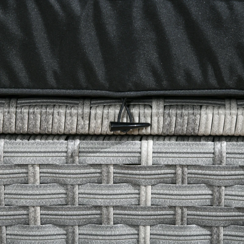 Best 5-Piece Rattan Patio Furniture Set with Corner Sofa, Footstools, Glass Coffee Table, Cushions, Mixed Grey - Image 7