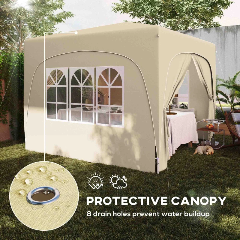 Best 3 x 3m Pop-Up Gazebo Shelter, with Accessories - Sand - Image 6