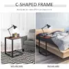 Best C-Shaped Side Table, Sofa End Table with Metal Frame, Accent Couch Table for Living room, Bedroom, Walnut and Black - Image 7