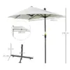 Best 2m Half Parasol Market Umbrella Garden Balcony Parasol with Crank Handle, Base, Double-Sided Canopy, Cream White - Image 3