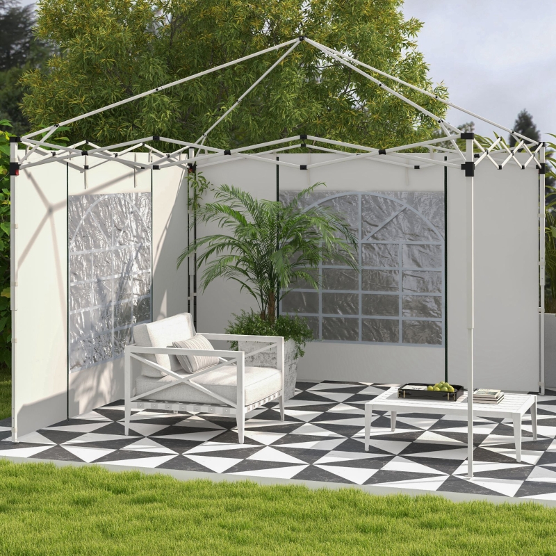 Best Gazebo Side Panels, 2 Pack Sides Replacement, for 3x3(m) or 3x6m Pop Up Gazebo, with Windows and Doors, White - Image 10