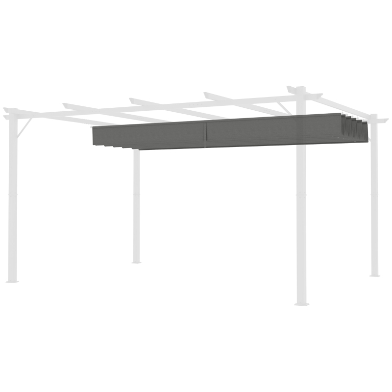 Best Retractable Pergola Shade Cover, Replacement Canopy for 4 x 3 (m) Pergola, Retractable Roof, Light Grey - Image 11
