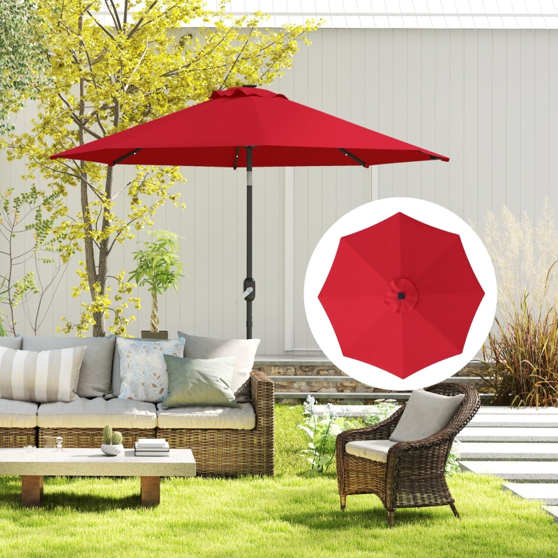 Best 3 m Replacement Parasol Canopy with Top Vent, UPF 50+ Garden Parasol Replacement Canopy, 8 Rib Parasol Cover Replacement Fits Various Frames, Red - Image 10