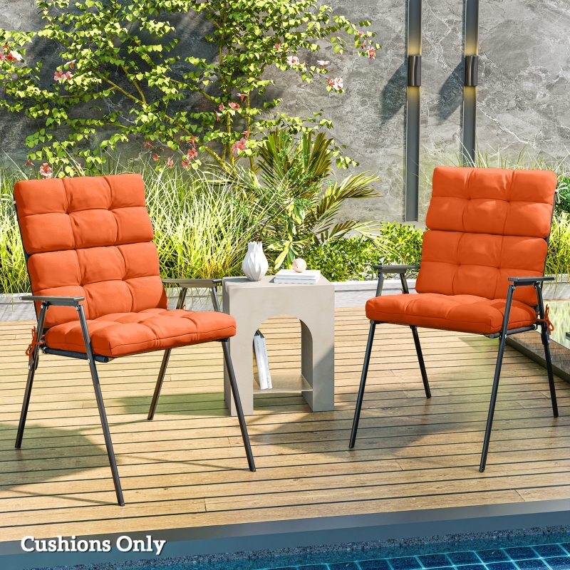 Best Set of Two Padded Outdoor Seat Cushions - Orange - Image 10