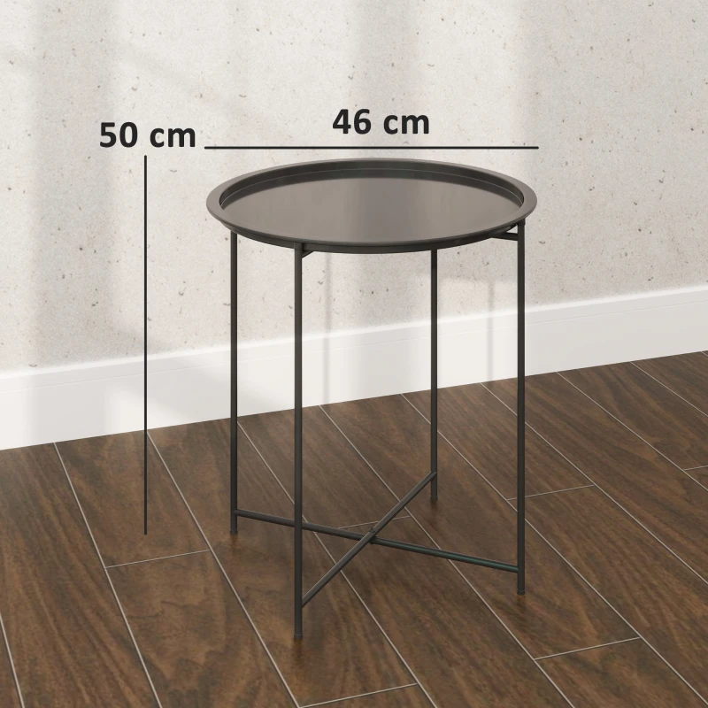 Best Steel Removable Tray Top Garden Table - Black - Image 3