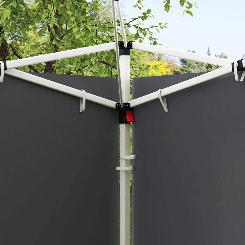 Best 3 Meters Gazebo Replaceable Exchangeable Side Panel Wall Panels Walls With Window, Dark Grey - Image 8