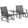 Best Gliding Jack and Jill Seat, with Glass-Top Table - Brown/Grey - Image 11