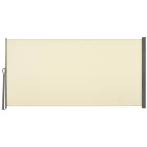 Best Retractable Sun Side Awning Screen Fence Patio Garden Wall Balcony Screening Panel Outdoor Blind Privacy Divider (3x1.6M, Cream White)