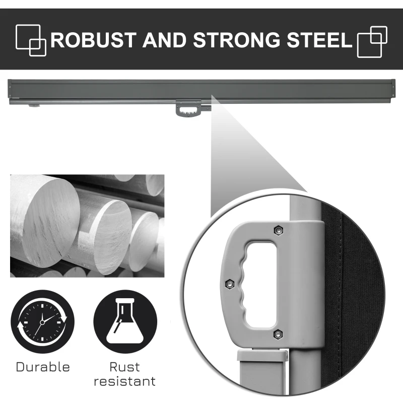 Best Retractable Sun Side Awning Screen Fence Patio Garden Wall Balcony Screening Panel Outdoor Blind Privacy Divider (3x1.8M, Black) - Image 5