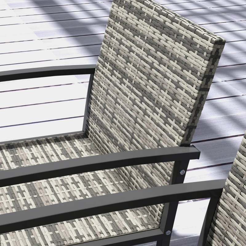 Best Outdoor Dining Set 5 Pieces Patio Conservatory with Tempered Glass Tabletop,4 Dining Chairs - Mixed Grey - Image 8