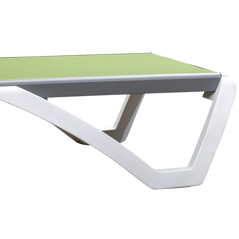 Best Aluminium Frame Sun Lounger, with Adjustable Back - Green - Image 9
