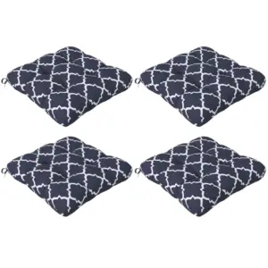 Best 4-Piece Seat Cushion Pillows Replacement, Patio Chair Cushions Set with Ties for Indoor Outdoor, Blue
