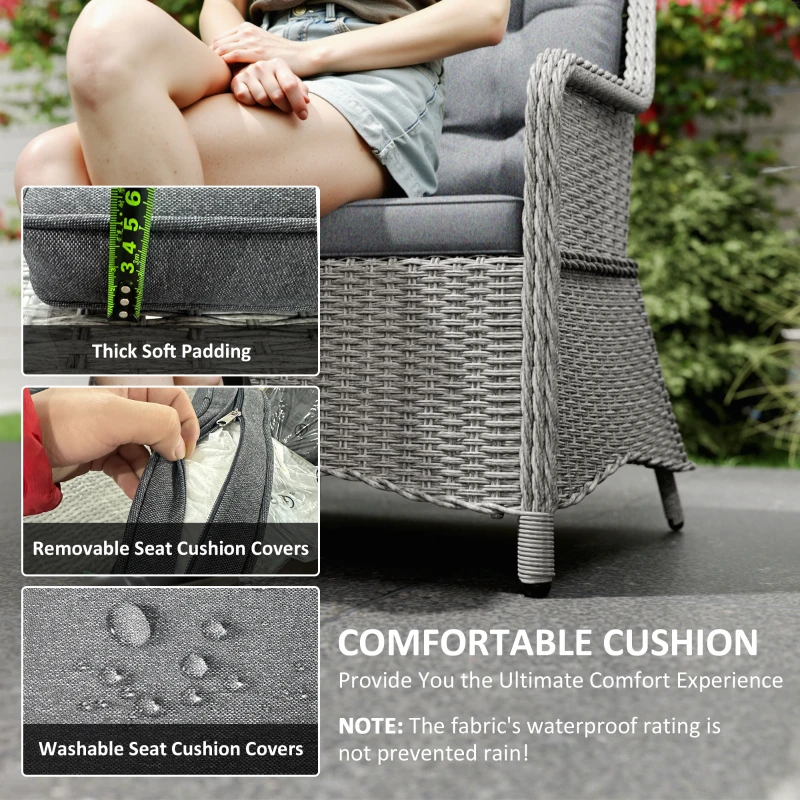 Best Seven-Piece Rattan Dining Set - Mixed Grey - Image 5