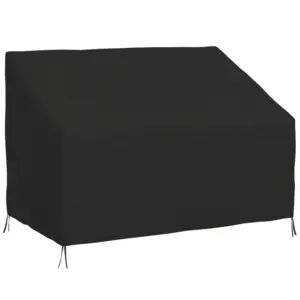 Best 600D Oxford Cloth Furniture Cover, 2 Seater Sofa Protector for Garden Patio, Outdoor, Waterproof, Black, 140L x 84W x 56/94H cm