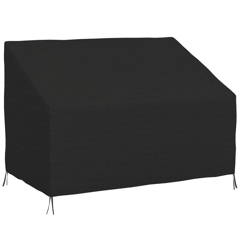 Best 600D Oxford Cloth Furniture Cover, 2 Seater Sofa Protector for Garden Patio, Outdoor, Waterproof, Black, 140L x 84W x 56/94H cm