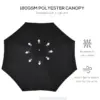 Best 3(m) Garden Parasol, Pulley Operated Patio Umbrella, Wooden Table Market Umbrella with Rope Pulley Mechanism and 8 Ribs, Black - Image 5