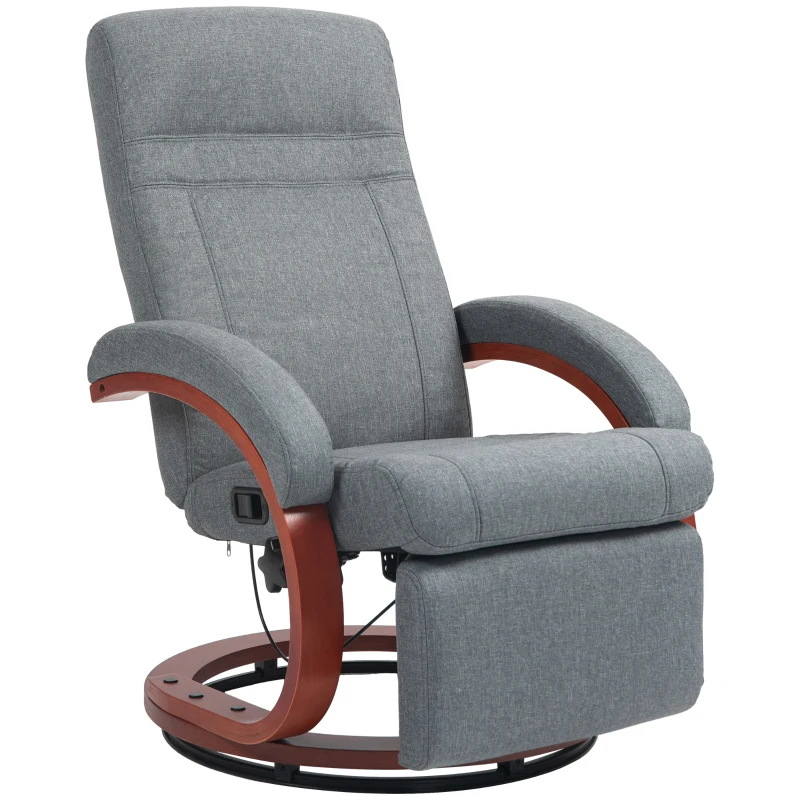 Best 135° Manual Reclining Swivel Chair, with Footrest - Grey
