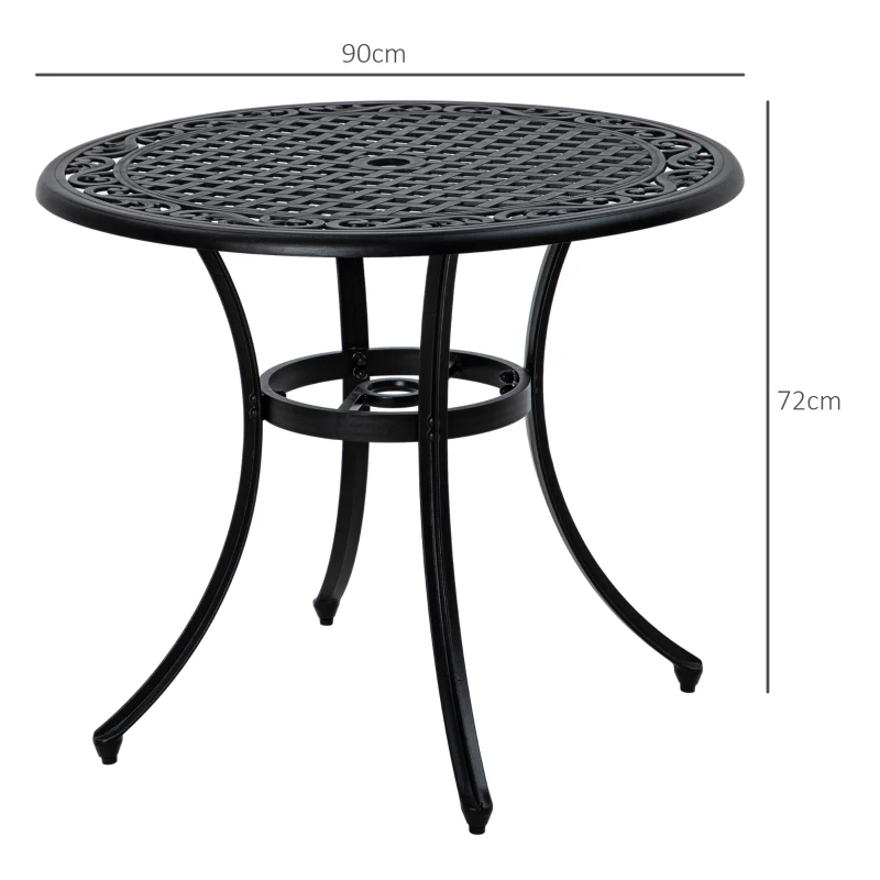 Best Φ90cm Four-Seated Round Aluminium Garden Table, with Parasol Hole - Image 3