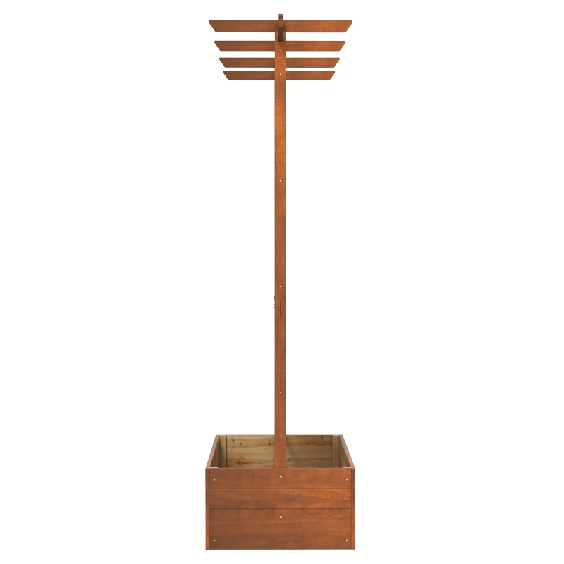 Best Wooden Trellis Planter Box, Raised Garden Bed to Grow Vegetables, Herbs and Flowers, Orange - Image 7