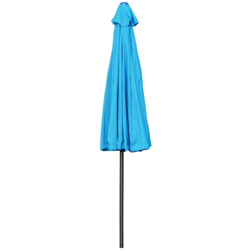 Best 2.5m Shanghai Garden Parasol Umbrella with Crank & Tilt, Adjustable Outdoor Sun Shade, Blue - Image 12