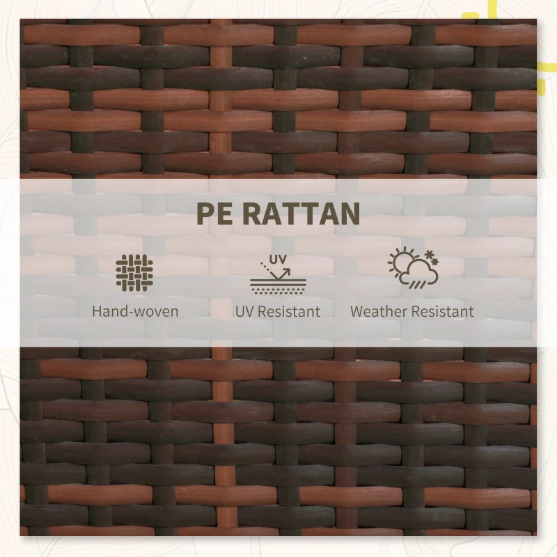 Best 3 Pieces Rattan Bistro Set Balcony Furniture with Cushions, Storage Function - Mixed-Brown - Image 6
