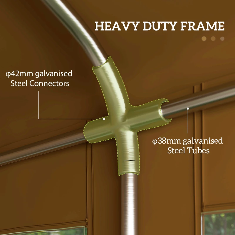 Best 6m x 4m Marquee Party Tent Wedding Canopy, Pop Up Gazebo with Sidewalls, Doors, Windows, Galvanised Garden Gazebo for Parties Events, Yellow - Image 4