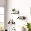 Best Set of 3 Wall Shelves, Vintage Wall Mounted Floating Shelves for Living Room, Entryway, Bedroom, Rustic Brown - Image 2