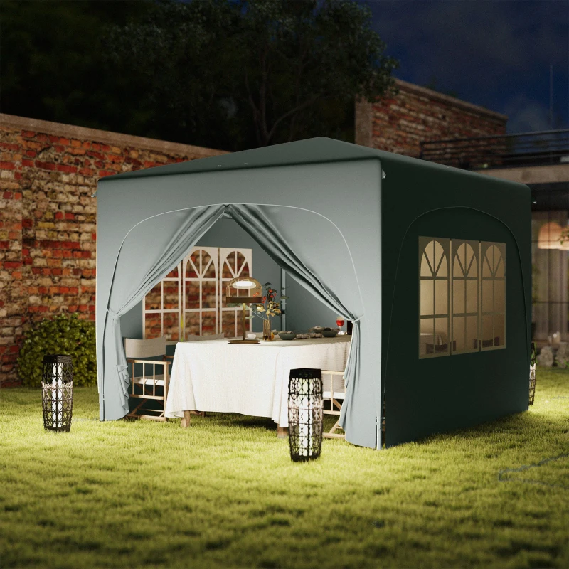 Best 3 x 3m Pop-Up Gazebo Shelter, with Accessories - Light Grey - Image 8