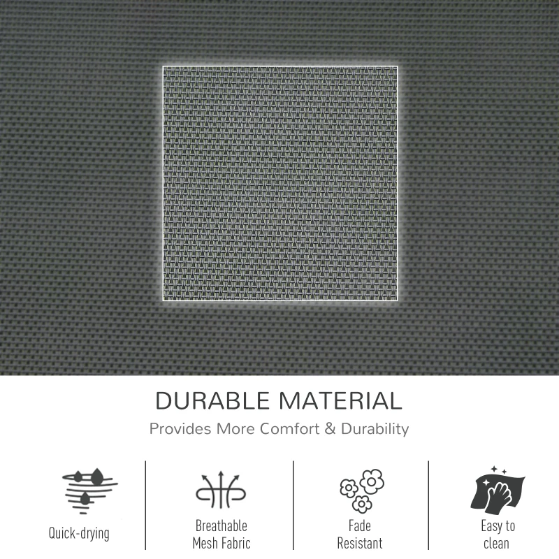 Best Outdoor Garden Rocking Chair, Patio Sun Lounger Rocker Chair with Breathable Mesh Fabric, Removable Headrest Pillow, Armrest, Side Storage Bag, Black - Image 5