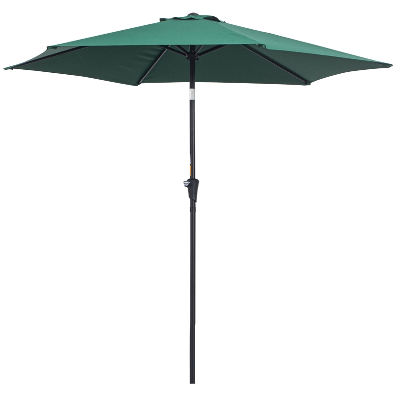 Best 2.6M Garden Parasol Umbrella with Tilt and Crank, Outdoor Sun Parasol Sunshade Shelter with Aluminium Frame, Green - Image 11