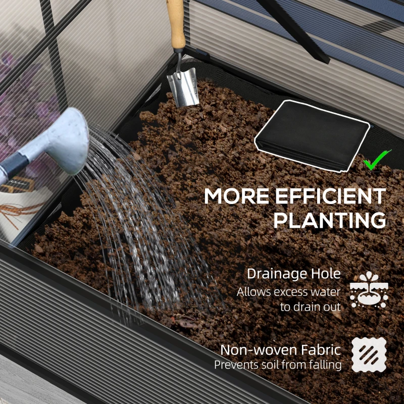 Best 60 x 120cm Raised Garden Bed with Wooden Base - Grey - Image 7