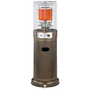 Best 11KW Patio Bullet Heater with Tip-over Protection, Gas Glass Tube Electronic Ignition Floor Standing Stainless Steel Garden Outdoor 137Hcm