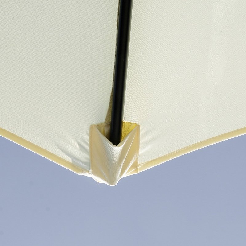 Best 3(m) Tilting Parasol Garden Umbrellas, Outdoor Sun Shade with 8 Ribs, Tilt and Crank Handle for Balcony, Bench, Garden, Beige - Image 9