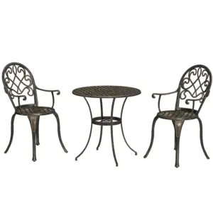 Best Three-Piece Elegant Aluminium Garden Set - Bronze Tone