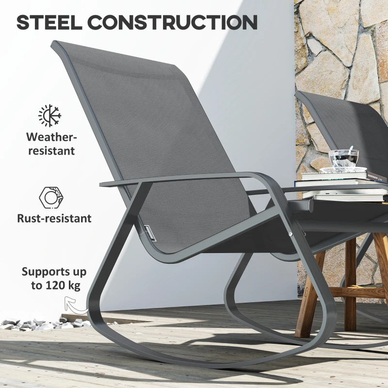 Best Rocking Garden Chair - Grey - Image 7