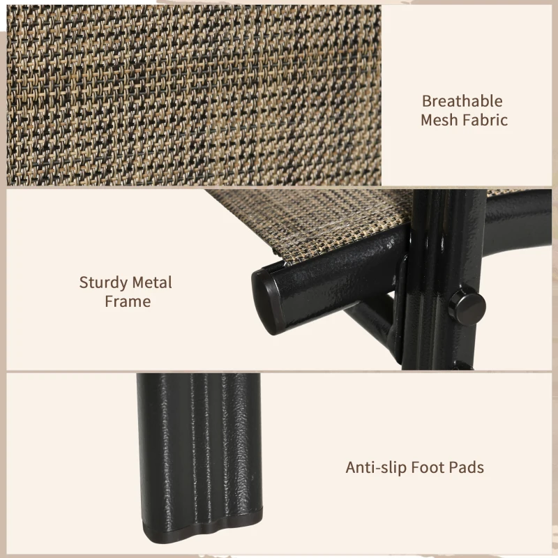Best Set of Four Stackable Mesh Seat Chairs - Mixed Brown - Image 6