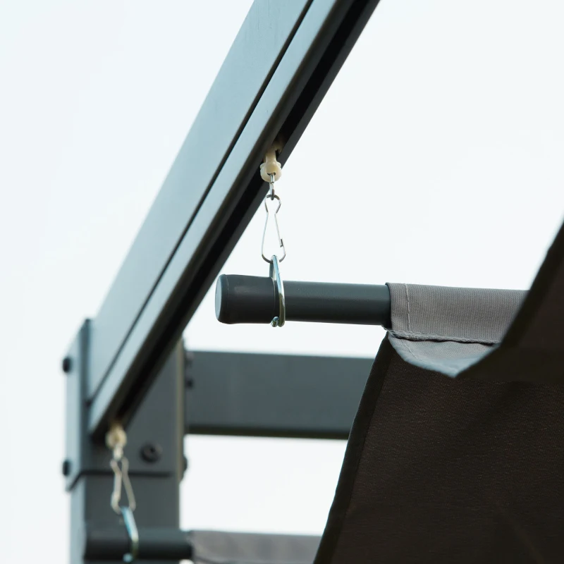 Best 3 x 2m Metal Outdoor Pergola with Retractable Roof, Outdoor Gazebo Canopy Shelter with Drainage Holes for Garden, Patio, Lawn, Grey - Image 8